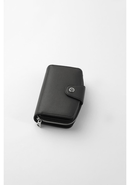 Orta Boy Çıt Çıt Detaylı Kadın Cüzdan/portföy - 65300 - Siyah modelleri