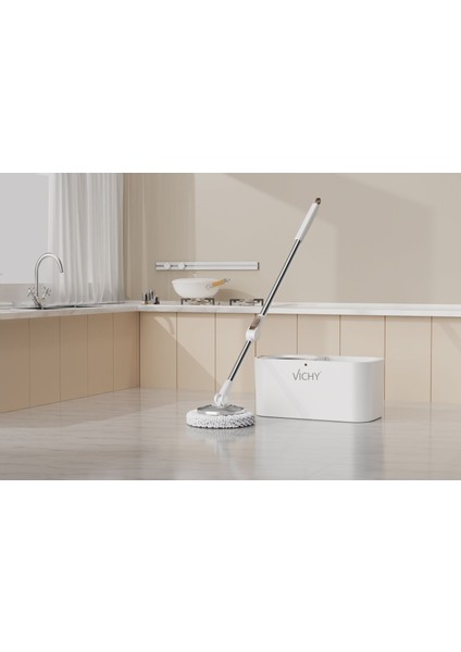 Vıchy 360 Derece Mop Bezi Bütün Moplar ile Uyumlu Yedek Başlığı – Kolay Sıkma ve Dayanıklı Lif VCH-6680