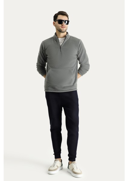 Yarım Fermuarlı Polar Sweatshirt
