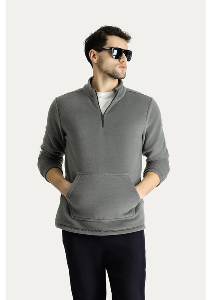 Yarım Fermuarlı Polar Sweatshirt