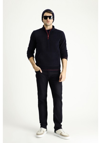 Yarım Fermuarlı Polar Sweatshirt