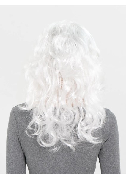 Nessiworld Beyaz Renk Kahküllü Dalgalı Uzun Parti Peruğu