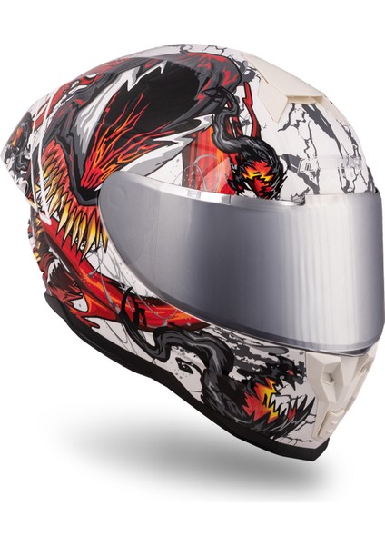 Encore Symbioth Beyaz-Kırmızı-Siyah Kask fiyatları