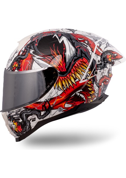 Encore Symbioth Beyaz-Kırmızı-Siyah Kask modelleri