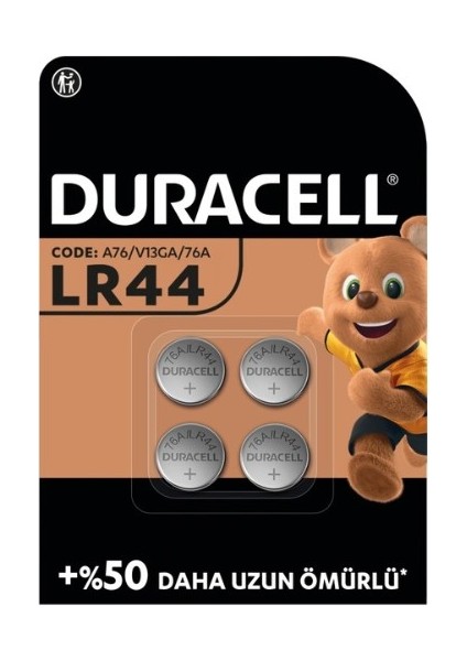 Nessiworld Duracell Özel Alkalin 4'lü 1,5V Düğme Pil LR44
