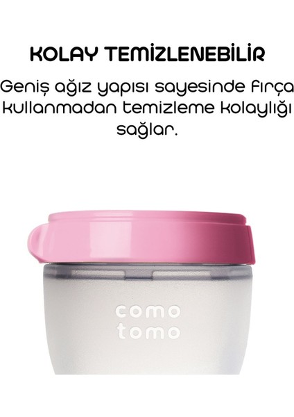 Nessiworld Comotomo Antikolik Silikon Biberon 150 ml 0-3 Ay Pembe indirimleri