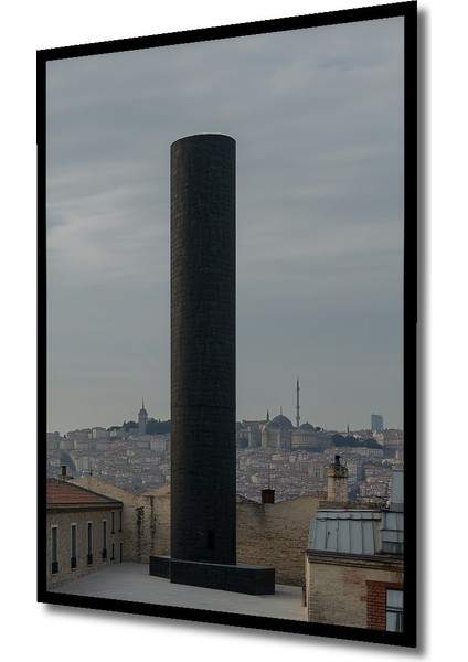 Çerçeve Görünümlü Istanbul Silüeti Minimalist Kule Yağlı Boya Görünümlü Ahşap Ofis Kare Tablo fiyatları