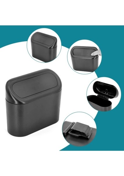 Nessiworld Araba Çöp Kutusu Kapaklı Organizer Siyah