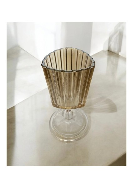 Premium Kalite Lüx Cam Ayaklı Şekerlik Şamdanlık,sunumluk Çok Amaçlı Dekoratif Hand Made