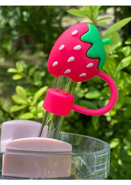 1 Adet Renkli 10 mm Için Pipet Tıpası Çiçekli Pipet Kapağı Quencher Pipet Tıpası 40 Oz ve 30 Oz Uyumlu