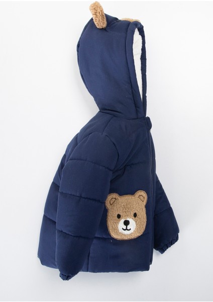 Trend Sevimli Ayıcık Içi Peluş Kürk Astarlı Fermuarlı Kapitone Kapüşonlu Kalın Kışlık Kaban-Mont fiyatları