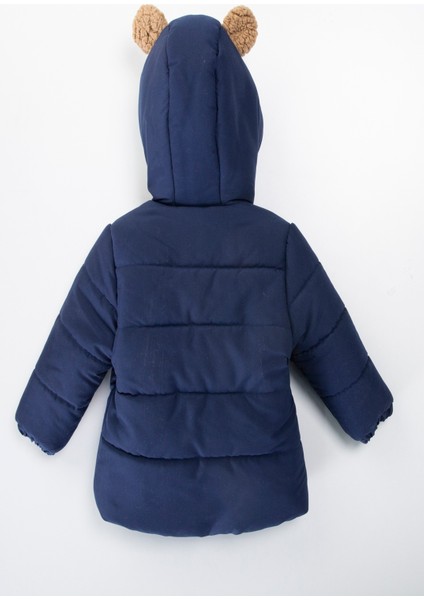 Trend Sevimli Ayıcık Içi Peluş Kürk Astarlı Fermuarlı Kapitone Kapüşonlu Kalın Kışlık Kaban-Mont fırsatları