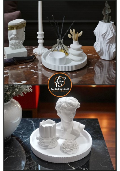 Yuvarlak Modern Beton Tabak – Takı Tabağı, Mum Tabağı, Sunum Tepsisi, Orta Sehpa Dekoru, Organizer fiyatları