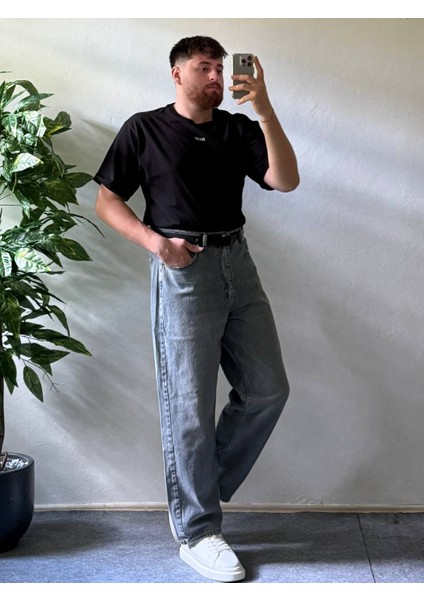 Gracht Erkek Siyah Oversize Basic Tişört Rahat Kesim Günlük Kombinler Için Uygun Yazlık Tshirt fiyatları