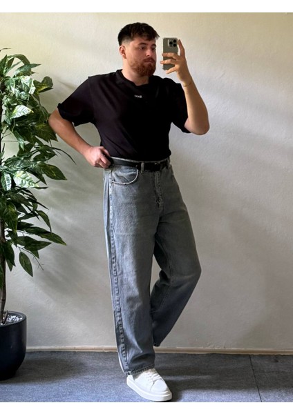 Gracht Erkek Siyah Oversize Basic Tişört Rahat Kesim Günlük Kombinler Için Uygun Yazlık Tshirt fırsatları