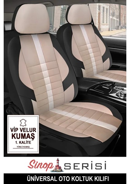 Lada Kalina Hatchback (2192) Sport 1.6 (118 Hp) 2014 Uyumlu Velür Serisi Serisi Krem Oto Kılıfı Tam Set