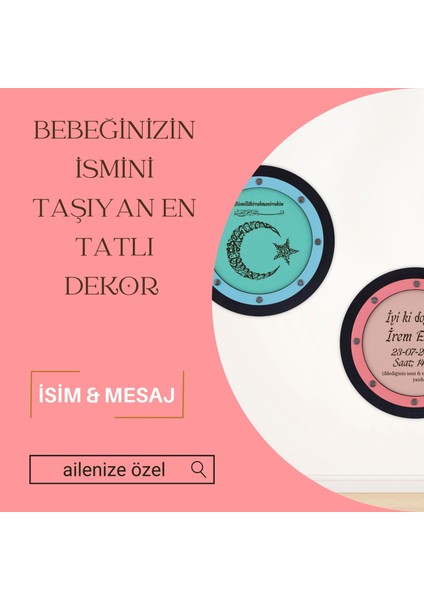 Misafirler Için Zarif Karşılama, Besmele Yazılı Ayyıldızlı Kelime-I Tevhid, Bebek Isimli Duvar Süsü modelleri