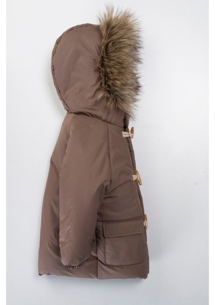 Trend Yeni Sezon Çoban Düğmeli Fermuarlı Kapüşonu Varaklı Kapitone Kışlık Kaban-Mont fiyatları