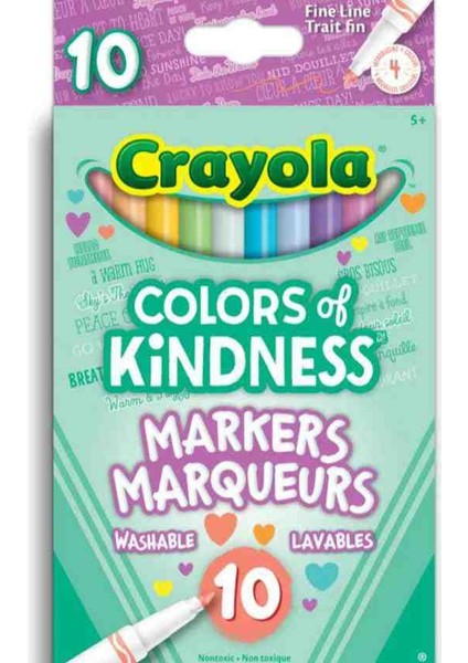 Colors Of Kidness Fine Line-10 Washable Markers-Amerikan-Nontoxic-20 Yıkanabilir Boya Kalemi