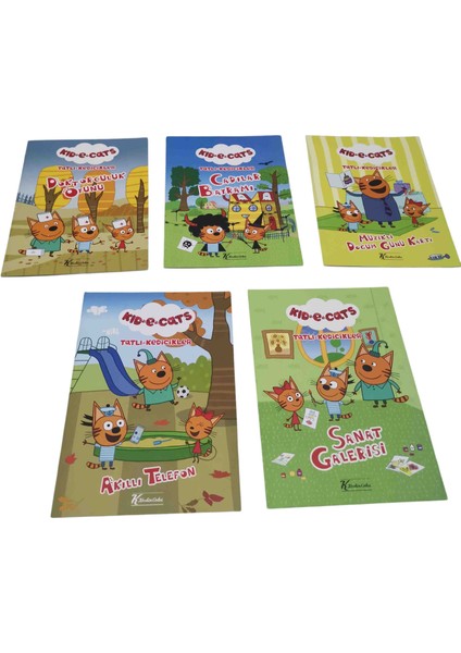 Tatlı Kedicikler Hikaye Serisi 5 Li Set (8 li tatlı kedicikler okul etiketi hediyeli)