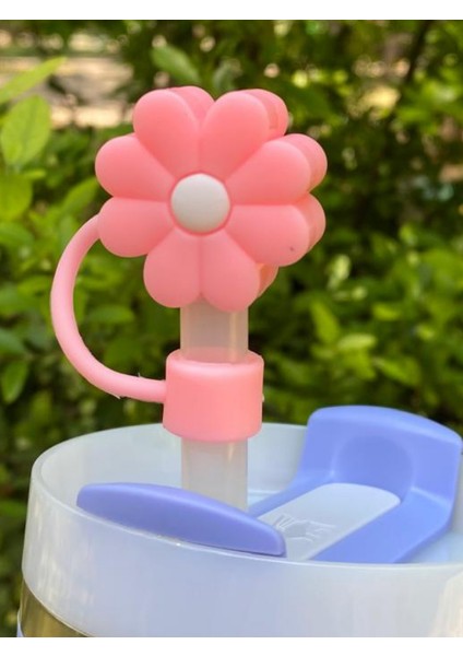1 Adet Renkli 10 mm Için Pipet Tıpası Çiçekli Pipet Kapağı Quencher Pipet Tıpası 40 Oz ve 30 Oz Uyumlu