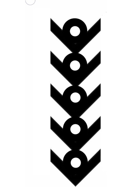 Çatal Ok 5 Motosiklet Çamurluk Sticker 34 cm x 6 cm