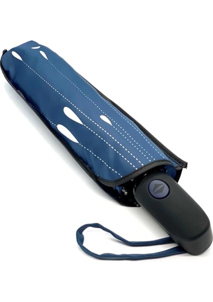 Yağmur Damlası Desenli Tam Otomatik Lux Kadın Şemsiyesi Mavi fiyatları