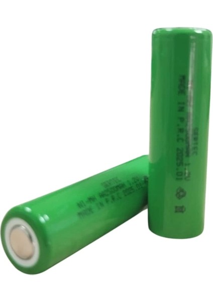 1.2V 2500 Mah - Aa - Nı-Mh Şarjlı Pil - (Başsız / Flat Head)