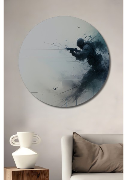 Minimalist Kaktüs Cenneti Yağlı Boya Görünümlü Dekoratif Ahşap Ev/işyeri/ofis Kare Tablo