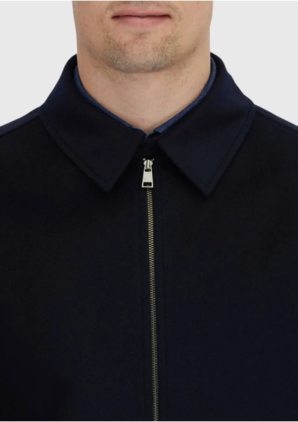 Lacivert Regular Fit Gömlek Yaka Casual Dokuma Mont indirimleri