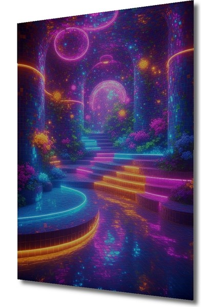 Çerçeve Görünümlü Güneş Işığında Orman Yürüyüşü Yağlı Boya Görünümlü Ahşap Ofis Kare Tablo fiyatları