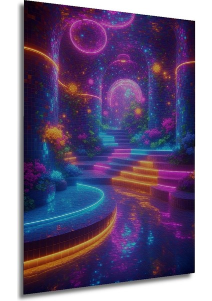 Çerçeve Görünümlü Güneş Işığında Orman Yürüyüşü Yağlı Boya Görünümlü Ahşap Ofis Kare Tablo modelleri