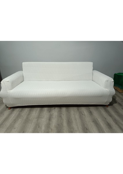 Jakar Koltuk Örtüsü Çekyat Kılıfı Kanepe Örtüsü 3lü Esnek Lastikli Çizgili Desen