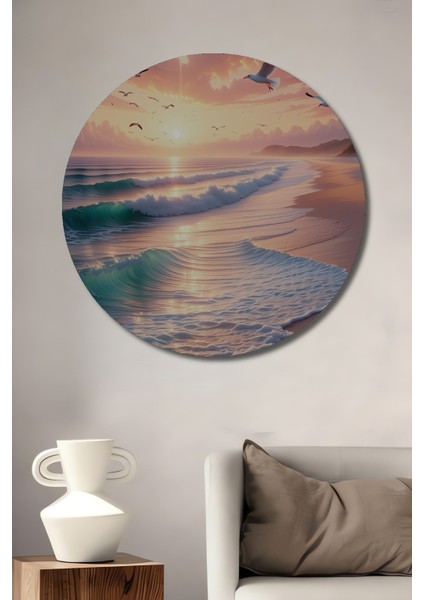 Çerçeve Görünümlü Siyah Beyaz Piyano Tuşları Minimalist Dekoratif Ahşap Işyeri/ofis Yuvarlak Tablo