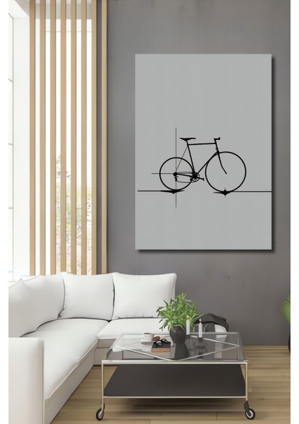 Çerçeve Görünümlü Soyut Piyano Tuşları Kara Kalem Görünümlü Ahşap Ofis Yuvarlak Tablo