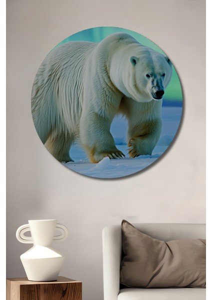 Çerçeve Görünümlü Istanbul Kuşatması Yağlı Boya Görünümlü Dekoratif Ahşap Ofis Yuvarlak Tablo