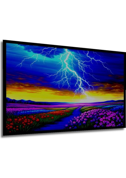 Çerçeve Görünümlü Altın Şehir Merdivenleri Yağlı Boya Görünümlü Dekoratif Ahşap Ofis Kare Tablo modelleri