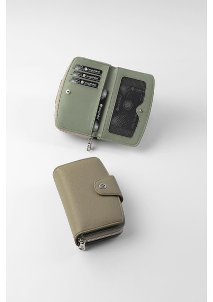 Orta Boy Çıt Çıt Detaylı Kadın Cüzdan/portföy - 65300 - Haki fiyatları