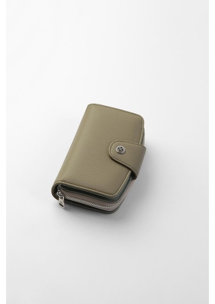 Orta Boy Çıt Çıt Detaylı Kadın Cüzdan/portföy - 65300 - Haki modelleri