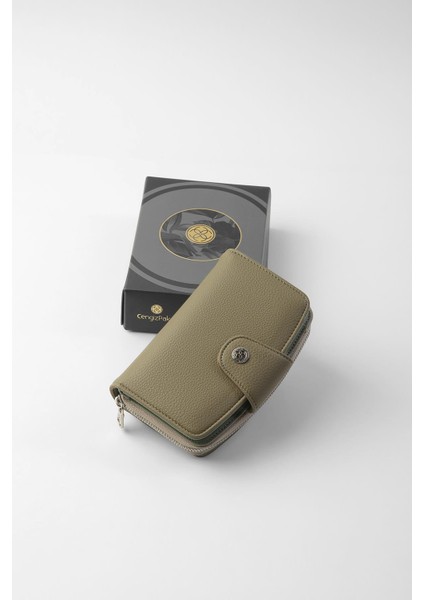 Orta Boy Çıt Çıt Detaylı Kadın Cüzdan/portföy - 65300 - Haki indirimleri