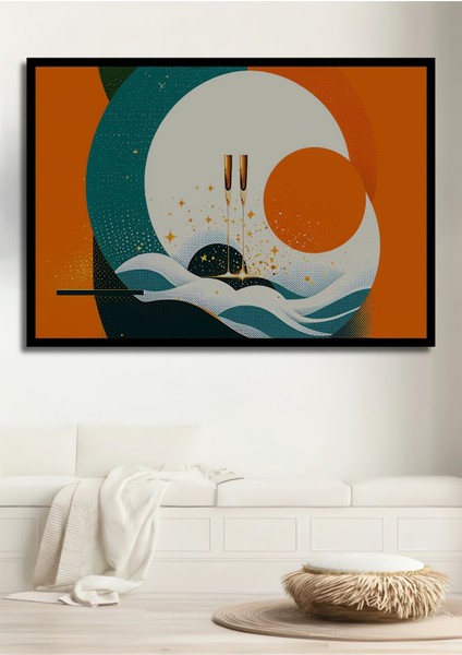 Gökyüzünde Yükselen Şahin Yağlı Boya Görünümlü Dekoratif Ahşap Ev/işyeri/ofis Kare Tablo