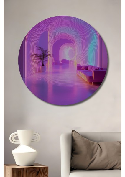 Çerçeve Görünümlü Ortaçağ Şövalyeleri Kuşatma Yağlı Boya Görünümlü Ahşap Ofis Yuvarlak Tablo