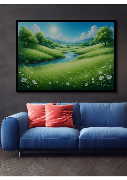 Pembe Gül Yağlı Boya Görünümlü Dekoratif Ahşap Ev/işyeri/ofis Yuvarlak Tablo