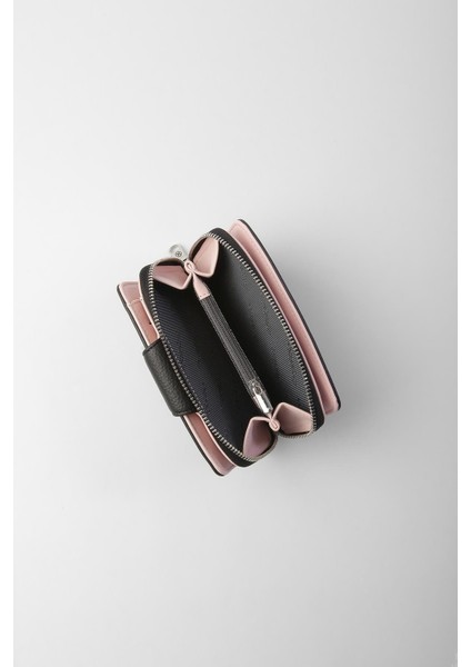 Orta Boy Çıt Çıt Detaylı Kadın Cüzdan/portföy - 65300 - Siyah/pudra fırsatları