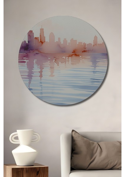 Sonsuz Mavi Denizde Yelkenli Rüyası Dekoratif Ahşap Ev/işyeri/ofis Yuvarlak Tablo