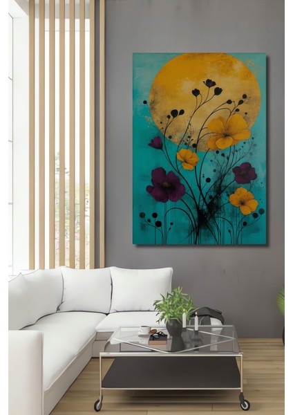 Çerçeve Görünümlü Yağlı Boya Görünümlü Muhteşem Aslan Portresi Dekoratif Ahşap Ofis Kare Tablo