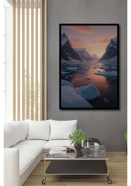 Çerçeve Görünümlü Kızıl Gezegenin Tutkulu Dansı Yağlı Boya Görünümlü Ahşap Ofis Kare Tablo