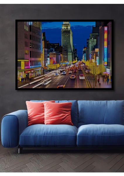 Çerçeve Görünümlü Minimalist Lotus Çiçeği Sulu Boya Görünümlü Dekoratif Ahşap Ofis Kare Tablo