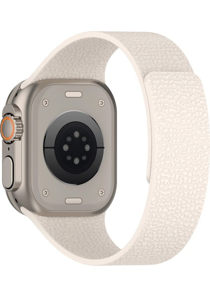 Apple Watch 11-10 42MM 9 8 7 41MM Se 6 5 4 40 2 3 38MM Uyumlu Manyetik Silikon Deri Dokulu Kordon modelleri