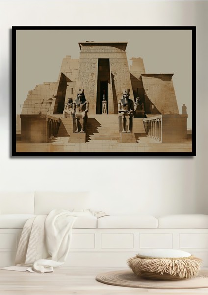 Çerçeve Görünümlü Kış Ormanında Viking Yağlı Boya Görünümlü Dekoratif Ahşap Işyeri/ofis Kare Tablo